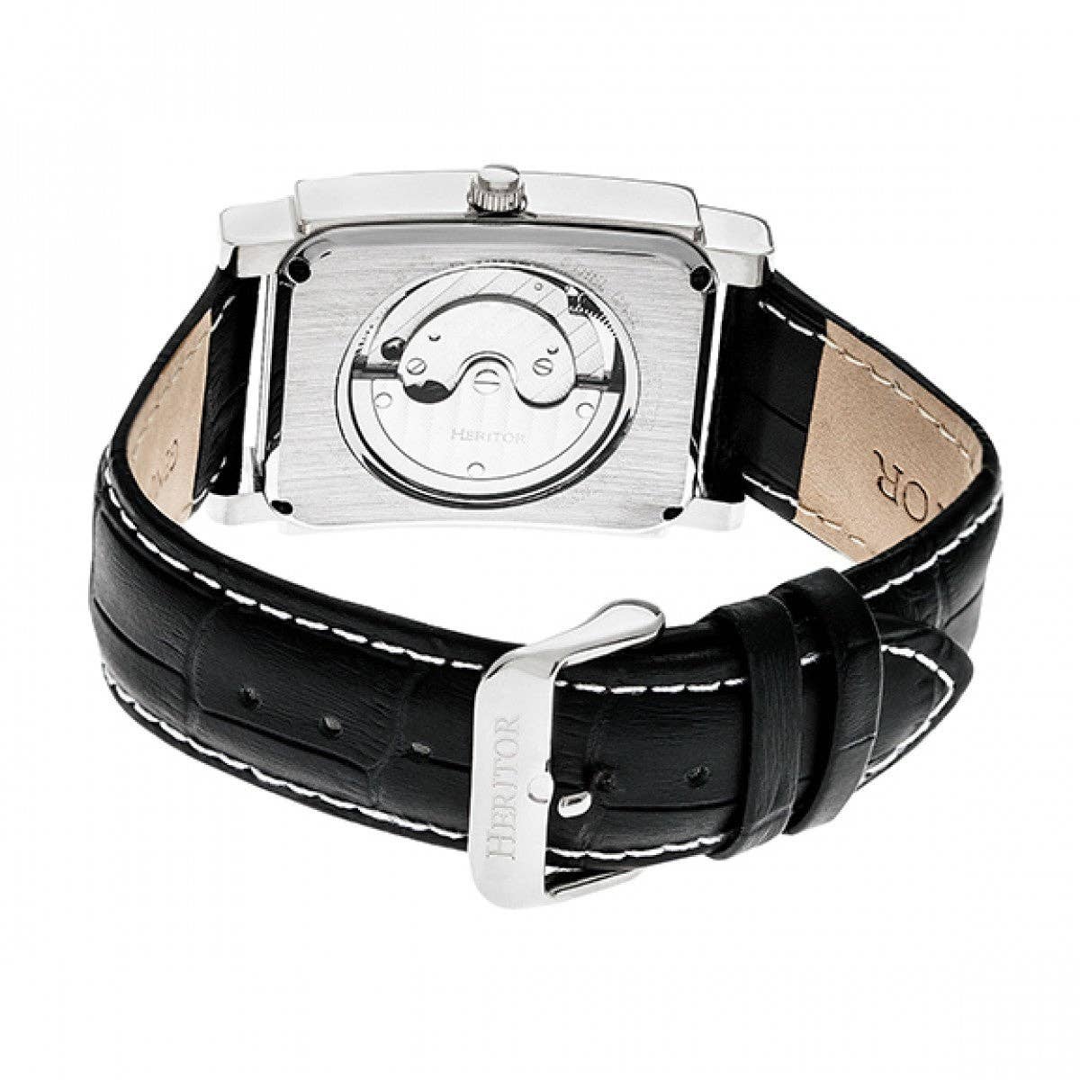 Heritor Automatikuhr Frederick mit Lederband: Schwarz - UBSBOT.eu - Fine things for you
