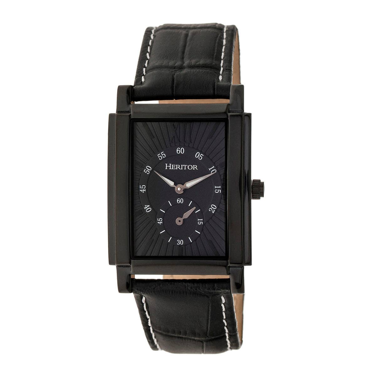 Heritor Automatikuhr Frederick mit Lederband: Schwarz - UBSBOT.eu - Fine things for you