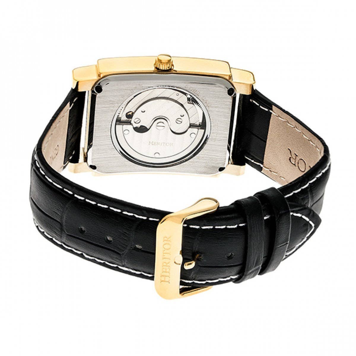 Heritor Automatikuhr Frederick mit Lederband: Schwarz - UBSBOT.eu - Fine things for you