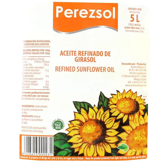 Aceites Málaga SL - PEREZSOL Sonnenblumenöl in PET-Flasche, 5 l - UBSBOT.eu - Fine things for you