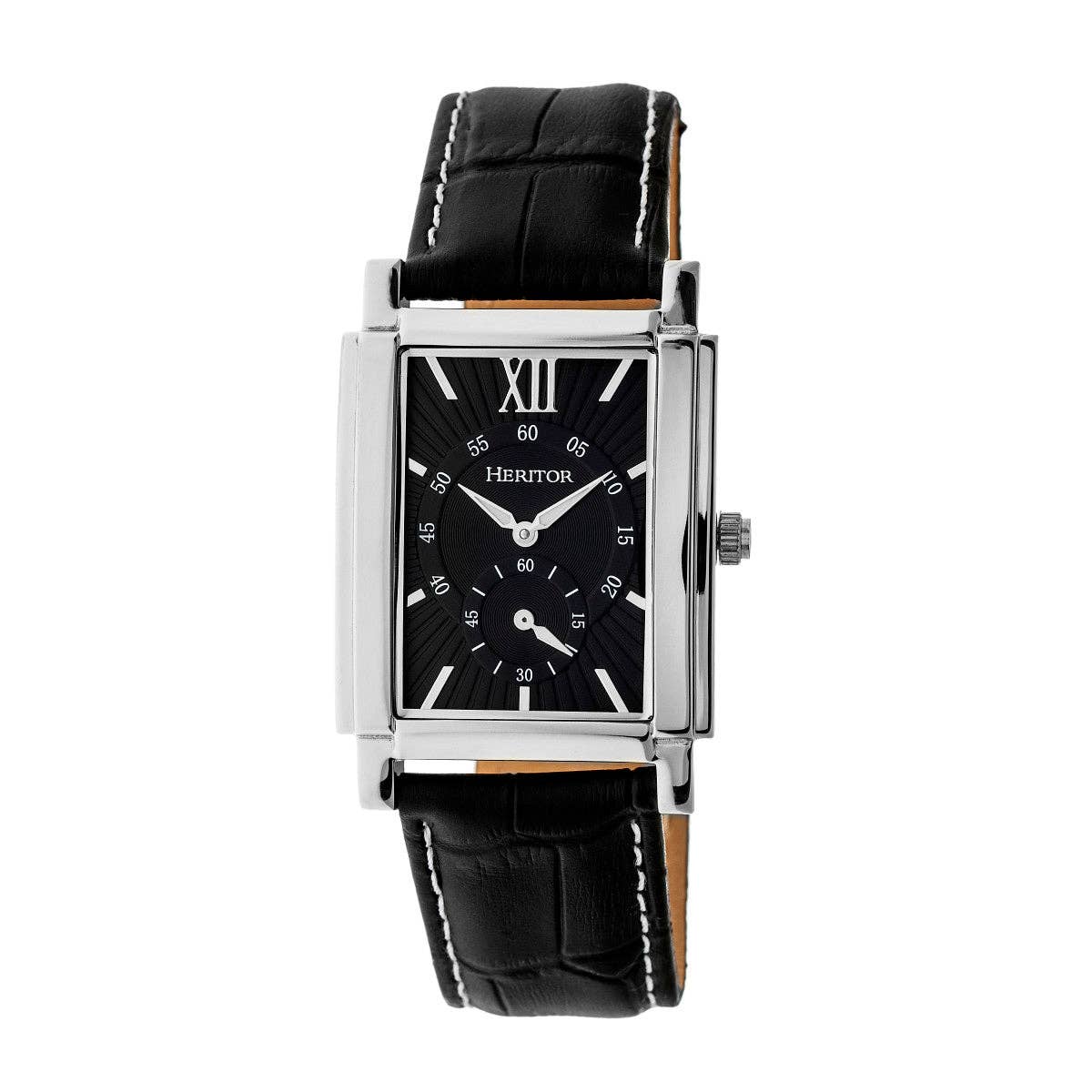 Heritor Automatikuhr Frederick mit Lederband: Schwarz - UBSBOT.eu - Fine things for you