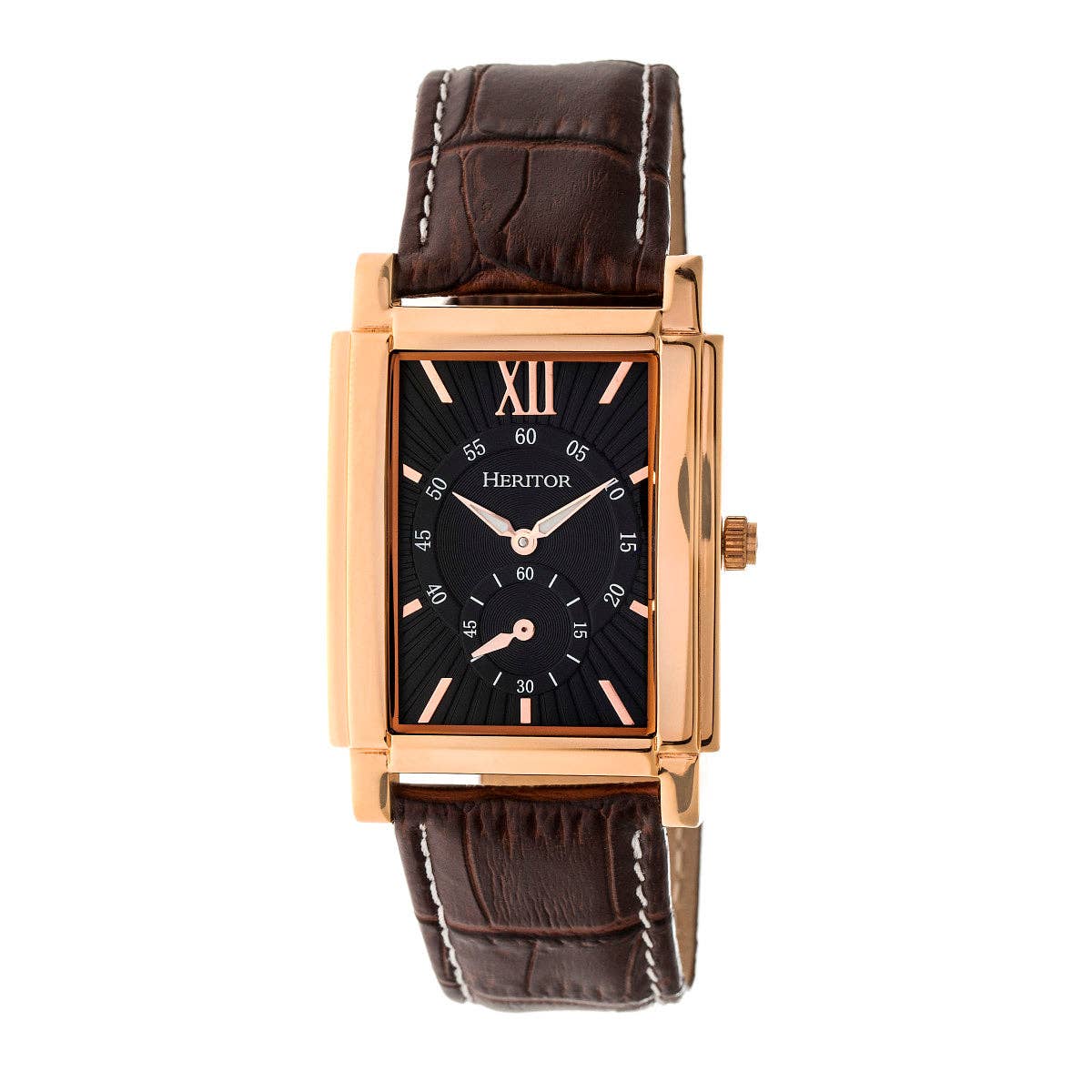 Heritor Automatikuhr Frederick mit Lederband: Schwarz - UBSBOT.eu - Fine things for you