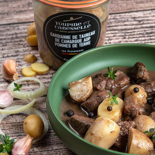 Toupine et Cabesselle - Gardianne vom Camargue-Stier mit Kartoffeln (geschützte Ursprungsbezeichnung) - UBSBOT.eu - Fine things for you