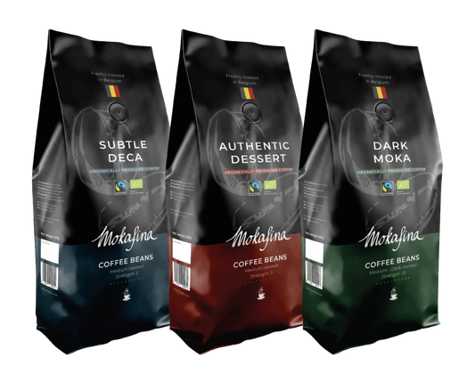 Mokafina NV - Probierpaket – Authentic Dessert, Subtle Deca, Dark Moka – 3 x 500 g - UBSBOT.eu - Fine things for you