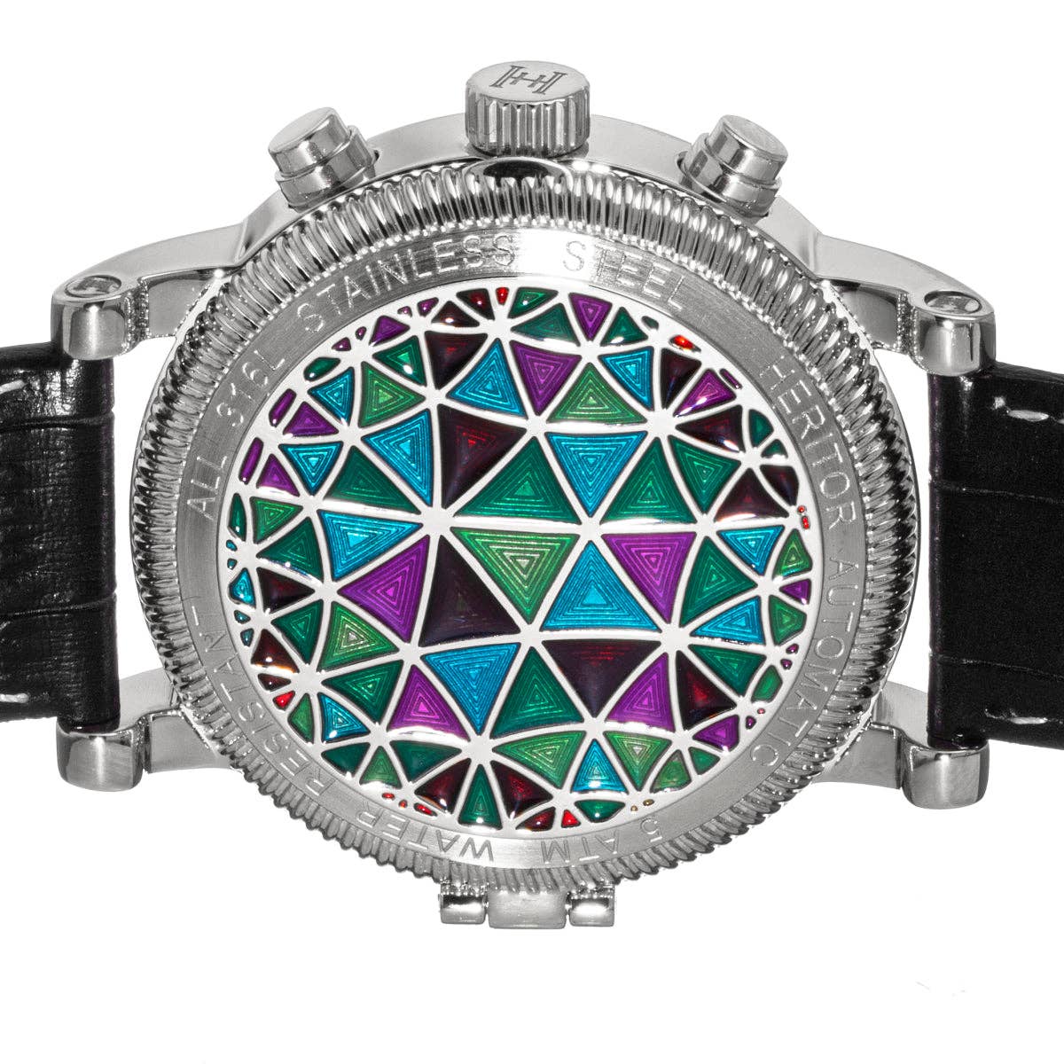 Heritor Automatic Legacy Uhr mit Lederarmband, Tages- und Datumsanzeige: Silber/Schwarz - UBSBOT.eu - Fine things for you