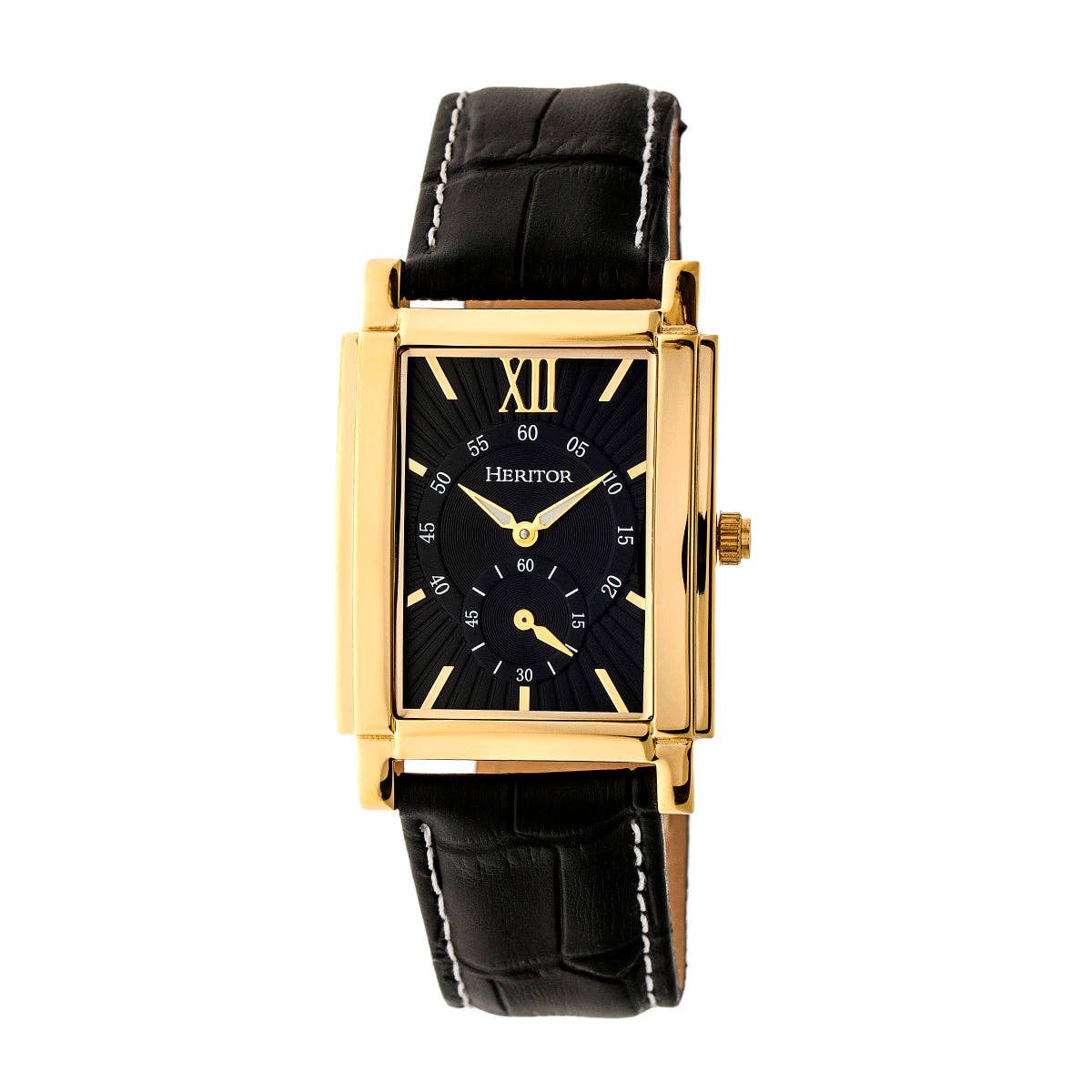 Heritor Automatikuhr Frederick mit Lederband: Schwarz - UBSBOT.eu - Fine things for you