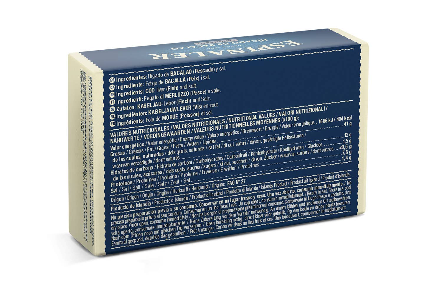 ESPINALER OL-120 geräucherte Kabeljauleber - UBSBOT.eu - Fine things for you