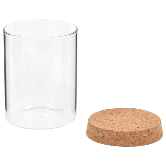 NNEVL Storage Glass Jars with Cork Lid 6 pcs 650 ml - UBSBOT.eu - Fine things for you