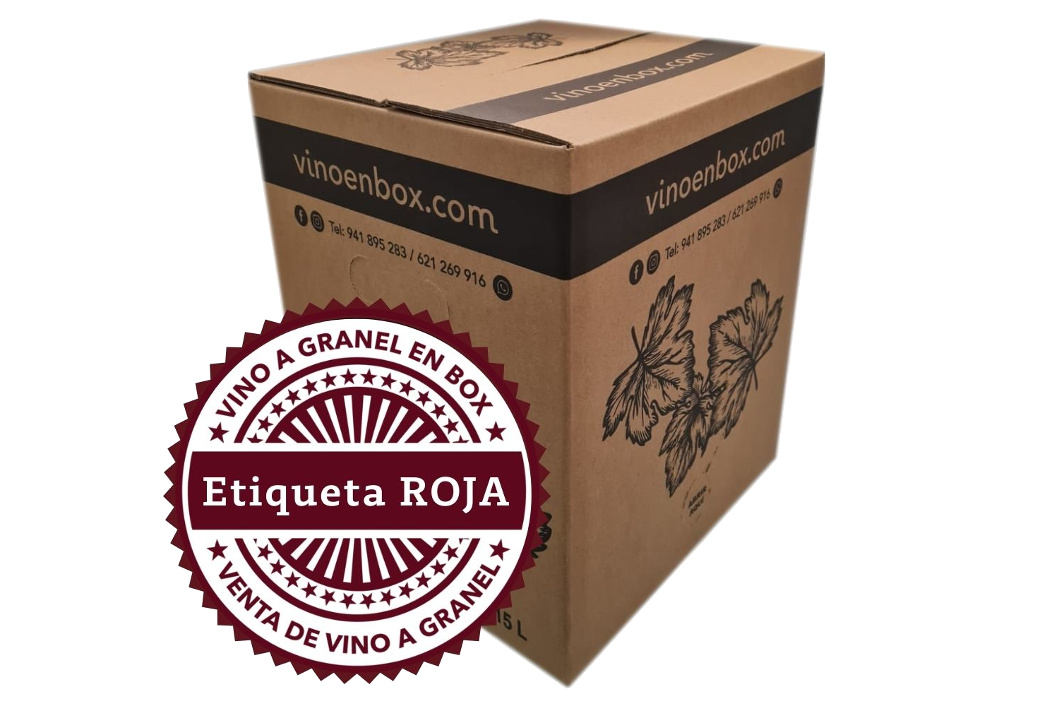 Vinoenbox-com - Rotwein 🔴 Rotes Etikett - 15 Liter - UBSBOT.eu - Fine things for you