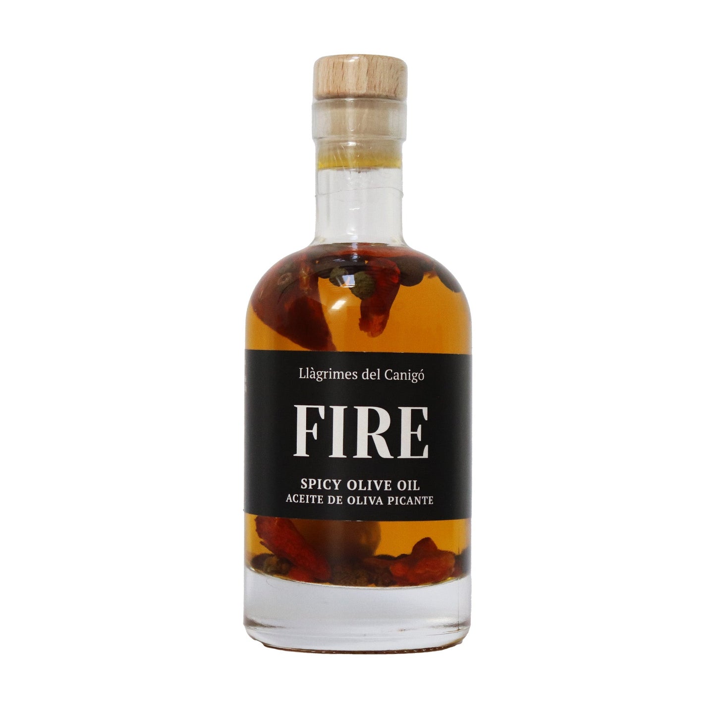 FIRE – Spicy Chili, Garlic & Pepper Infused Extra Virgin Olive Oil – 100ml / 3.38 fl oz – Llàgrimes del Canigó-0