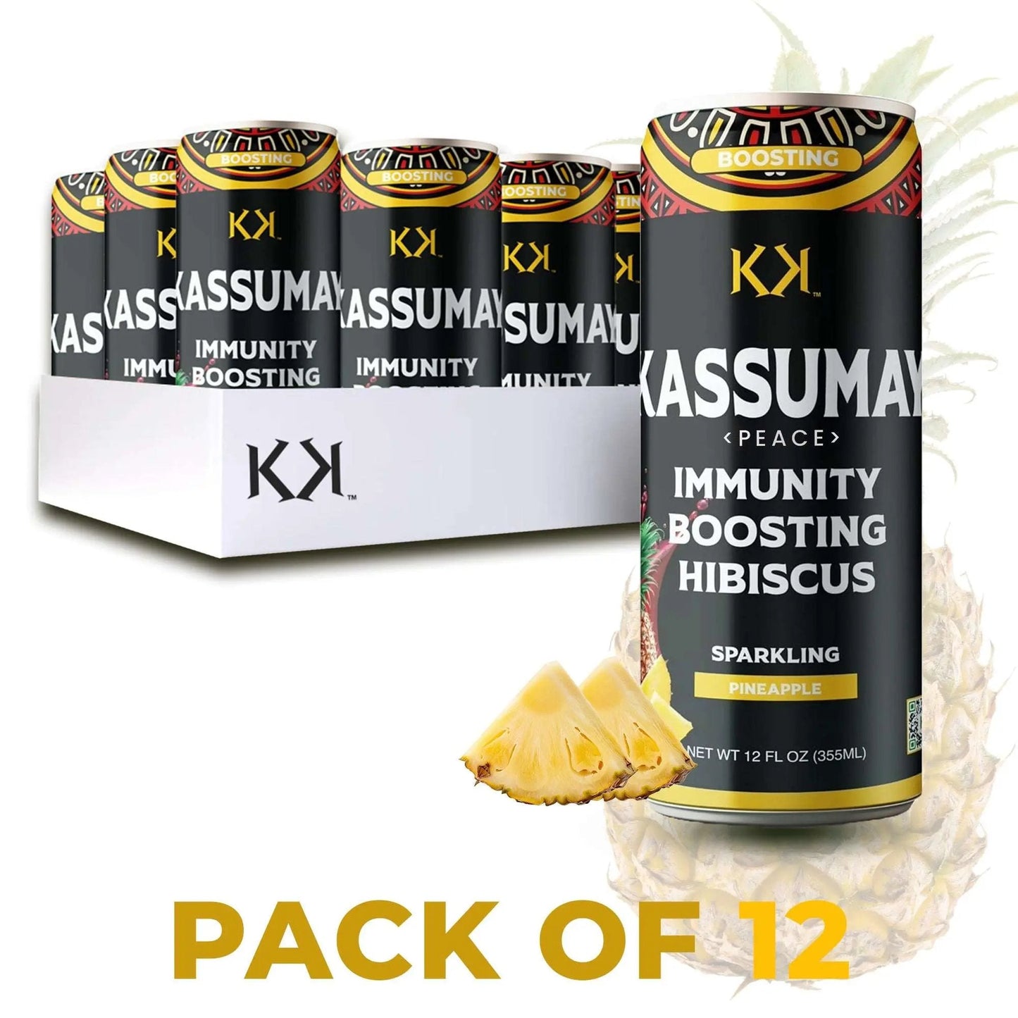 PINEAPPLE - 12-Pack Immunity Boosting Natural Healthy Plant-Based Hibiscus Beverages - UBSBOT.eu - Fine things for you