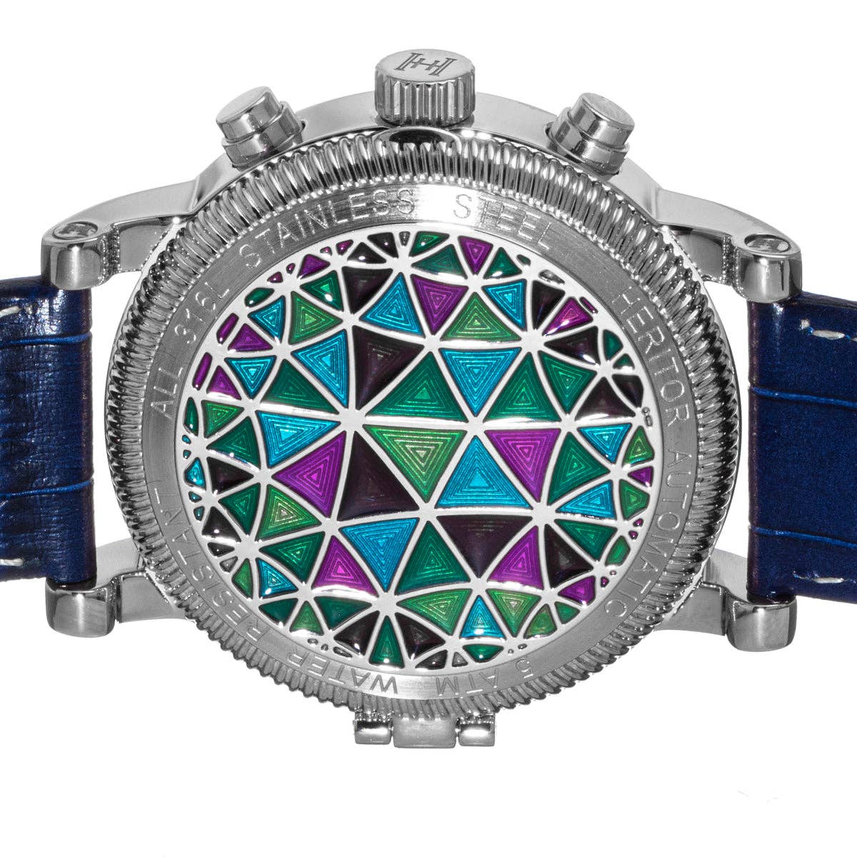 Heritor Automatic Legacy Uhr mit Lederarmband, Tages- und Datumsanzeige: Silber/Blau - UBSBOT.eu - Fine things for you