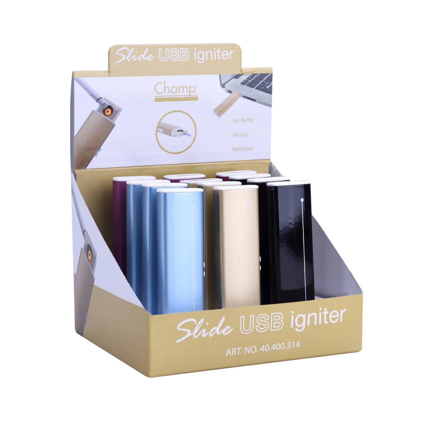 PROF - FIELD SLIDE Doppel-Spule USB Feuerzeug DL12 - UBSBOT.eu - Fine things for you