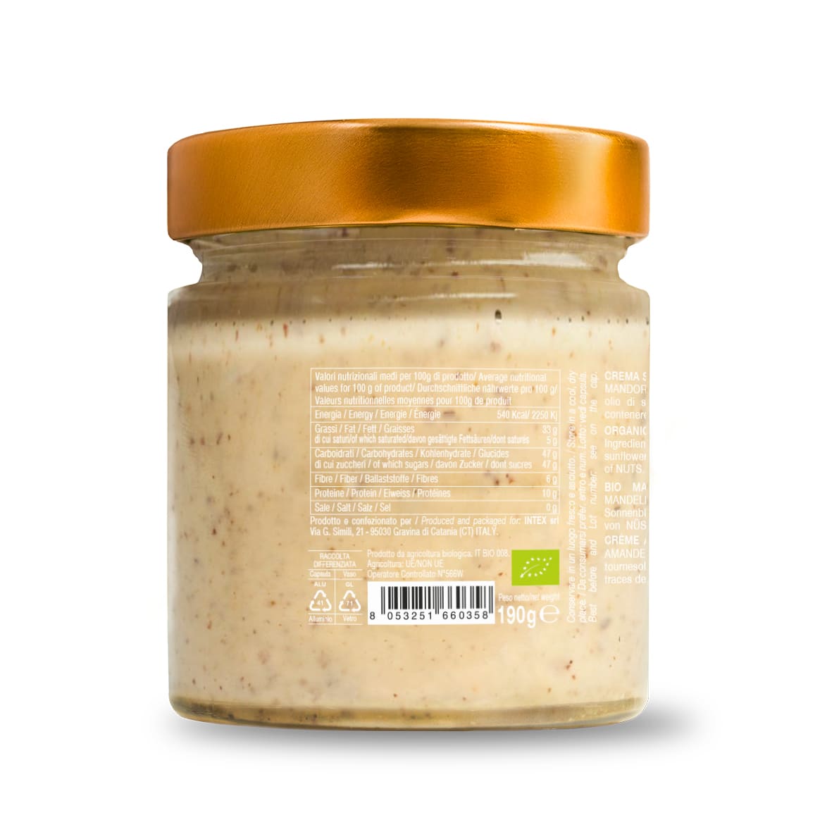 crema mandorle etichetta