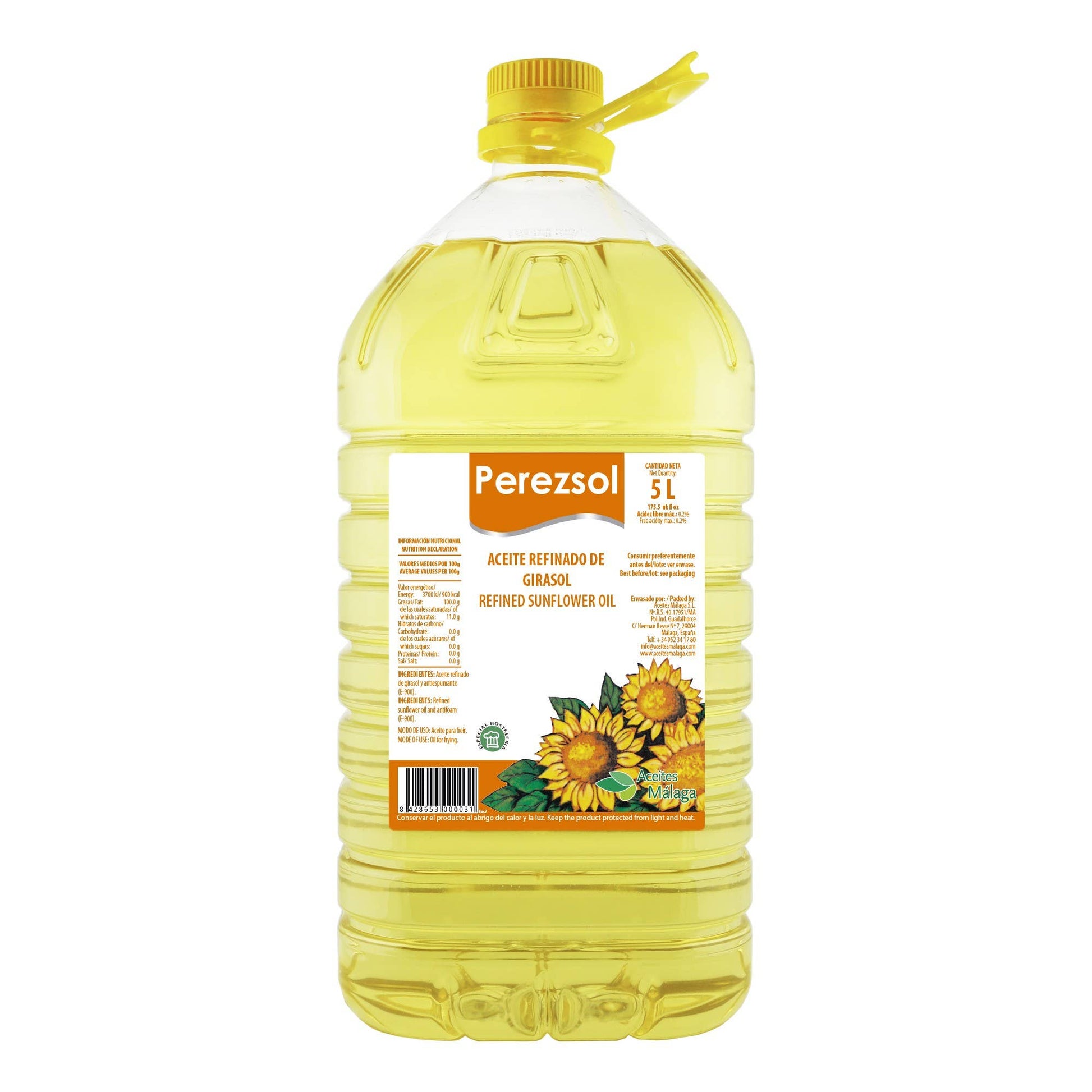 Aceites Málaga SL - PEREZSOL Sonnenblumenöl in PET-Flasche, 5 l - UBSBOT.eu - Fine things for you