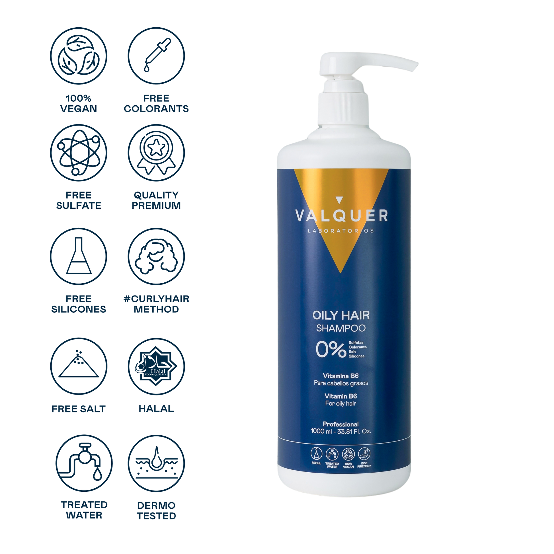 Shampoo für fettiges Haar – 0 % Sulfate – 1000 ml - UBSBOT.eu - Fine things for you