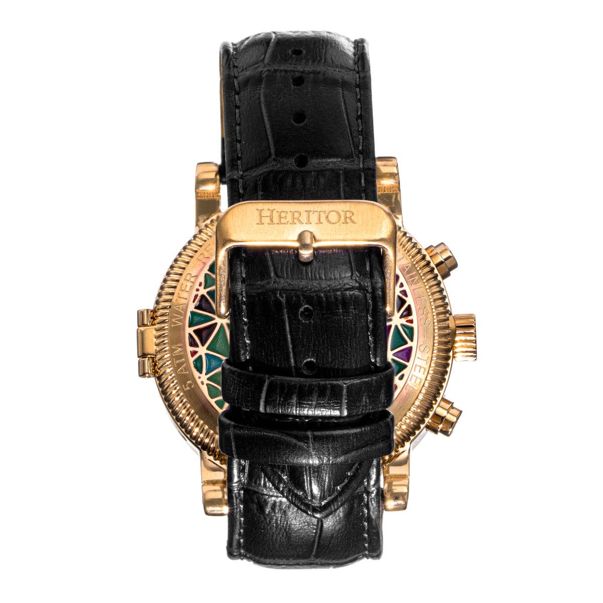 Heritor Automatic Legacy Uhr mit Lederarmband, Tages- und Datumsanzeige: Silber/Blau - UBSBOT.eu - Fine things for you