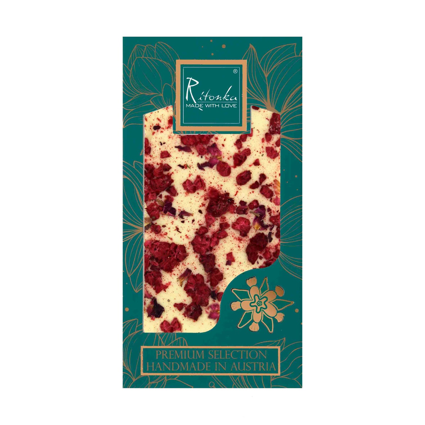 NEU ! Premium weiße Schokolade - Himbeere, Rose - UBSBOT.eu - Fine things for you