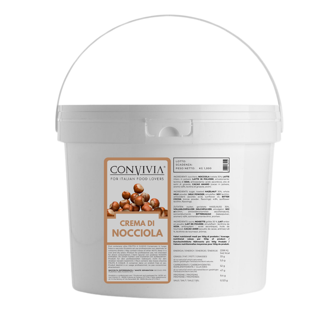 CONVIVIA for italian food lovers - 30 % Haselnusscreme mit Kakao, 1 kg - UBSBOT.eu - Fine things for you