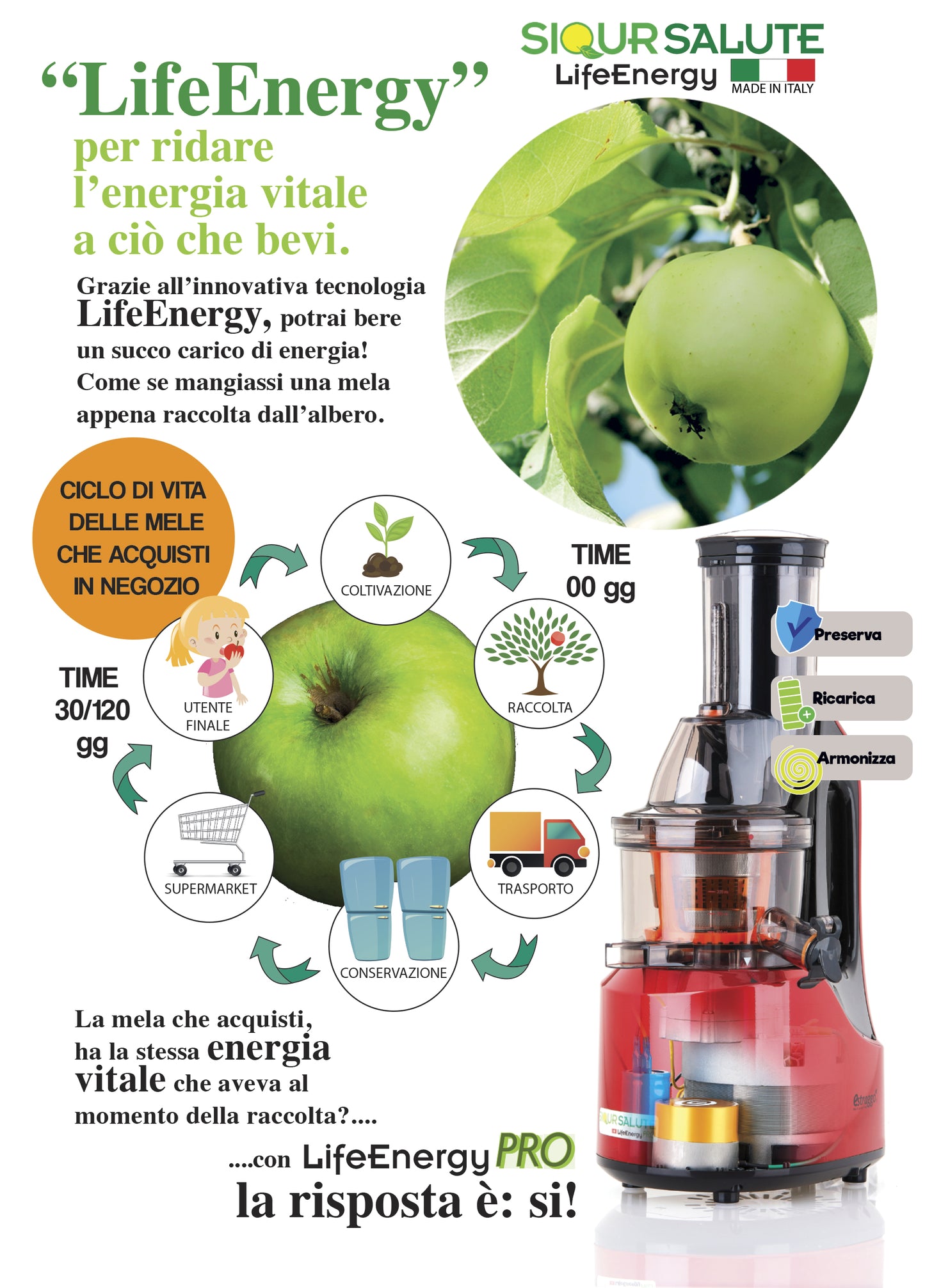 Slow juicer LifeEnergy PRO - UBSBOT.eu - Fine things for you